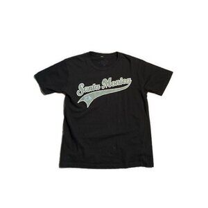 California Scene Men’s Black Gray Santa Monica Crew Neck T Shirt Medium
